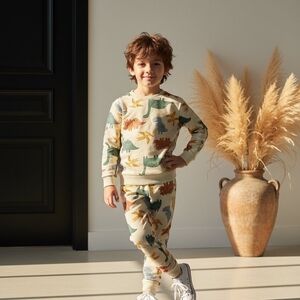 Dinosaur Print Kids Pajama Set